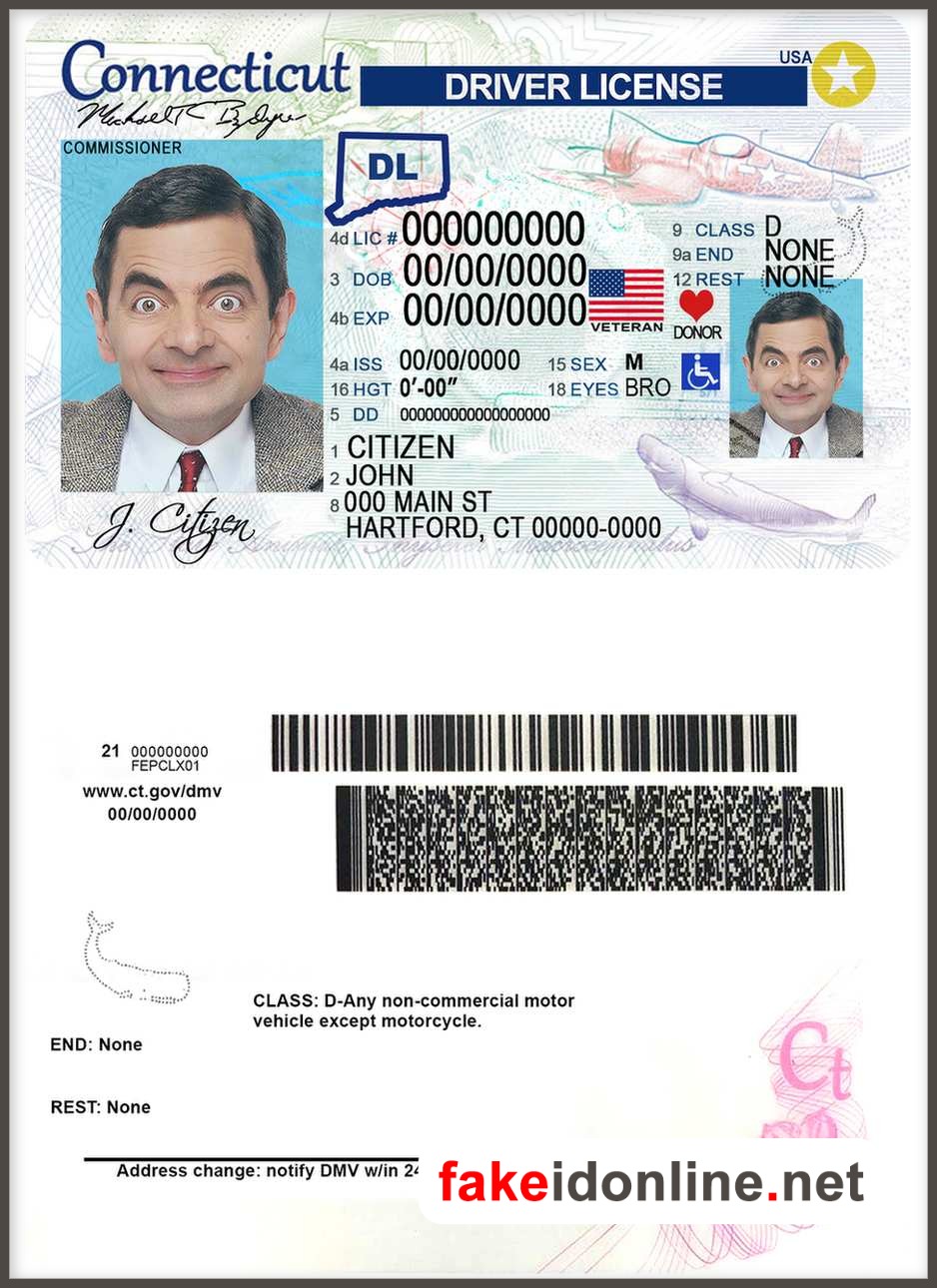 Connecticut Driver License PSD Template